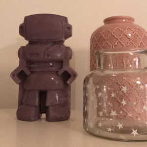 robot béton violet figurine décorative fait main junny
