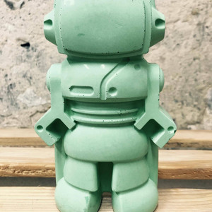 figurine décorative en béton de couleur vert